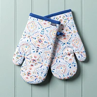 Harman Gourmet 'Summer Tile' Cotton Oven Mitt - Set of 2