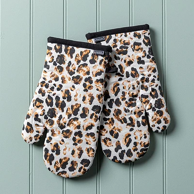 Harman Gourmet 'Leopard' Cotton Oven Mitt - Set of 2