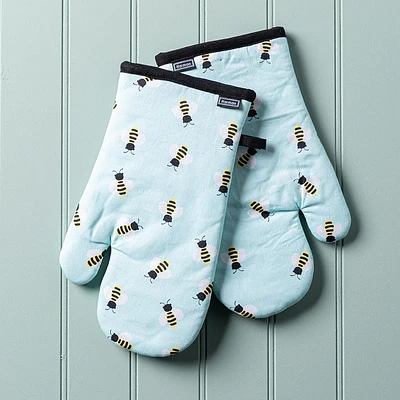 Harman Gourmet 'Bees' Cotton Oven Mitt - Set of 2