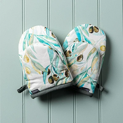 Harman Gourmet 'Olive' Cotton Mini Oven Mitt - Set/2 (Multi Colour)