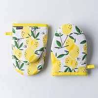 Harman Gourmet 'Lemon Tree' Cotton Mini Oven Mitt - Set/2 (Yellow)