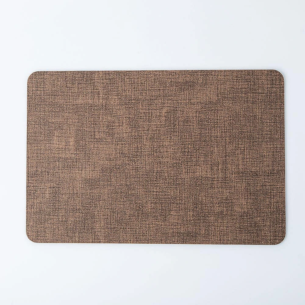 KSP Gather & Dine Luxe Leather Pvc Placemat (Coffee Brown)