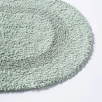 KSP Plush Oval Cotton Bathmat Reversible (Smoke Green)