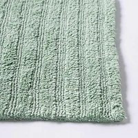 KSP Stripe Cotton Bathmat Reversible 20x32" (Smoke Green)