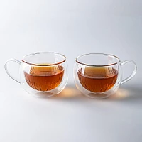 KSP Soleil Double Wall Glass Mugs - Set/2 270ml (Clear)