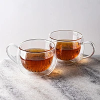 KSP Soleil Double Wall Glass Mugs - Set/2 270ml (Clear)