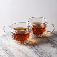 KSP Ripple Double Wall Glass Mugs - Set/2 270ml (Clear)
