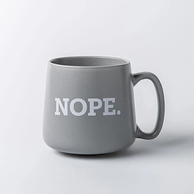 KSP Hug 'Nope.' Porcelain Mug 20oz./580ml (Grey)