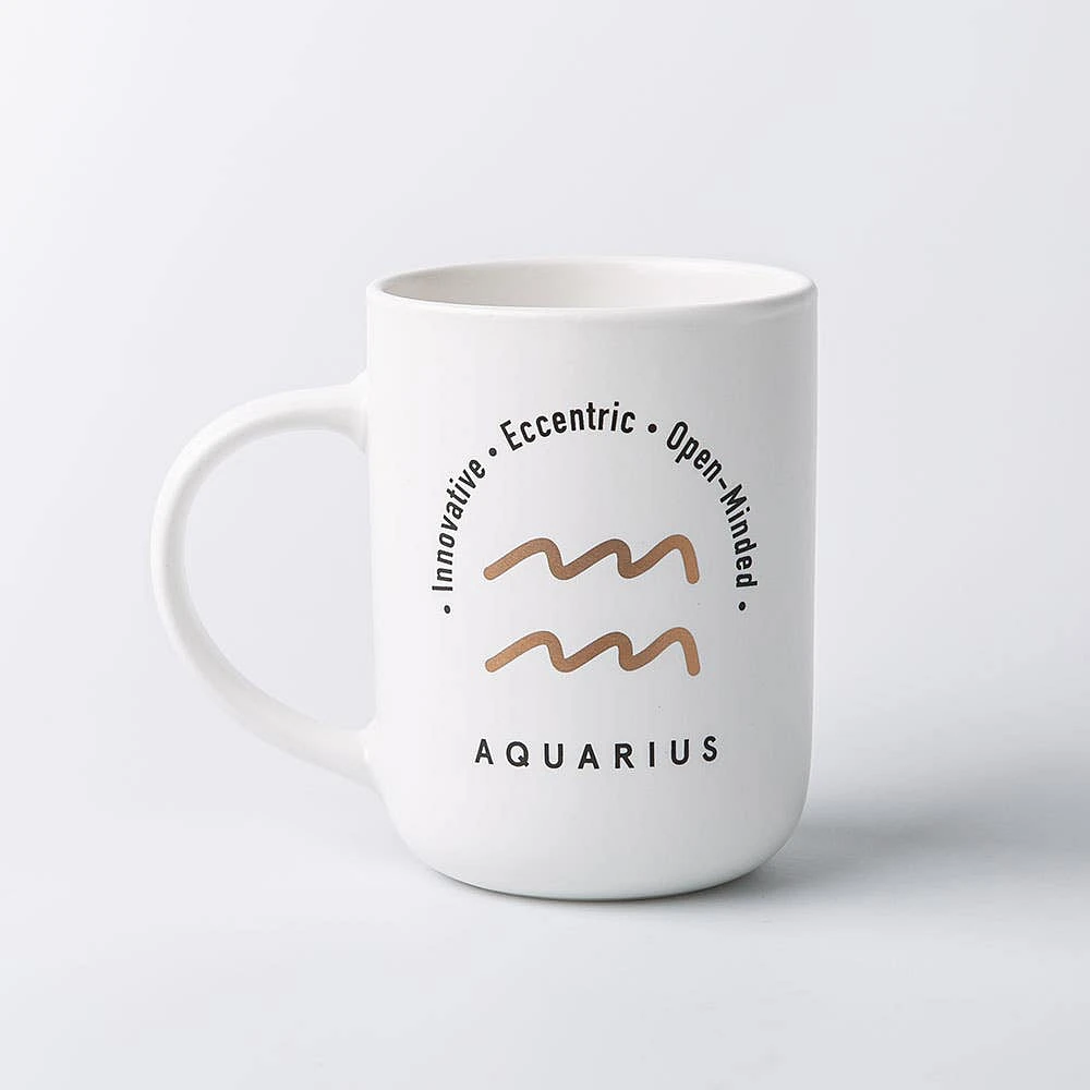 KSP Zodiac 'Aquarius' Porcelain Mug 16oz. (White)