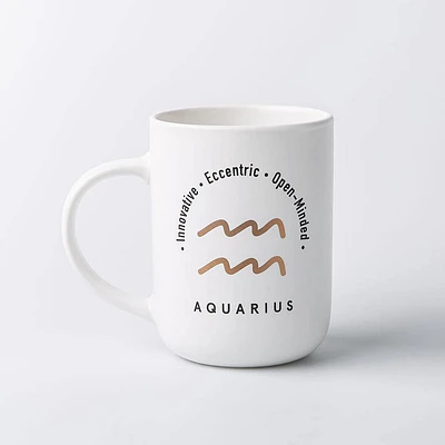 KSP Zodiac 'Aquarius' Porcelain Mug 16oz. (White)