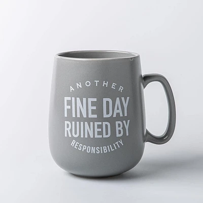 KSP Jumbo Belly 'Fine Day Ruined' Porcelain Mug 26oz. (Grey)