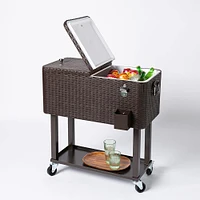 KSP Patio '80 Qt' Cooler Chest with Wheels (Brown)