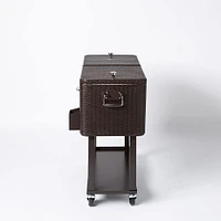 KSP Patio '80 Qt' Cooler Chest with Wheels (Brown)