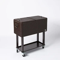 KSP Patio '80 Qt' Cooler Chest with Wheels (Brown)