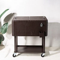 KSP Patio '80 Qt' Cooler Chest with Wheels (Brown)