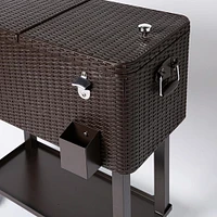 KSP Patio '80 Qt' Cooler Chest with Wheels (Brown)