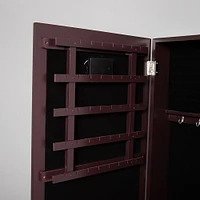 KSP Sophia Floor Mirror LED Jewelry Cabinet (Brown) 48 x 40 x 161 cm