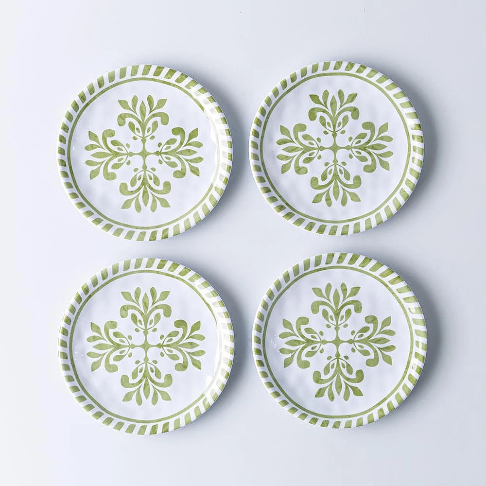 KSP Nibble 'Verde' Melamine Tidbit Plate - Set of 4