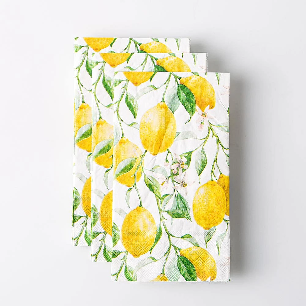 Harman 3-Ply 'Fresh Lemon' Printed Guest Paper Napkin - S/16 10x16"