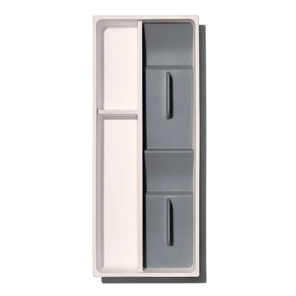 OXO Good Grips Compact Drawer Cutlery Organizer (White/Grey)
