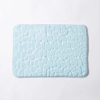 Harman Embossed Stone Memory Foam Bathmat - Aqua (17x24")