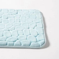Harman Embossed Stone Memory Foam Bathmat - Aqua (17x24")