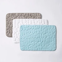 Harman Embossed Stone Memory Foam Bathmat - Aqua (17x24")
