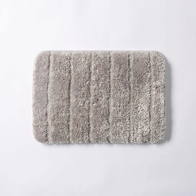 Harman Luxe Ribbed Memory Foam Bathmat - Charcoal (17x24")