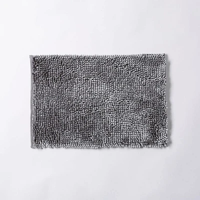 Harman Luxe Chenille Memory Foam Bathmat - Charcoal (17x24")