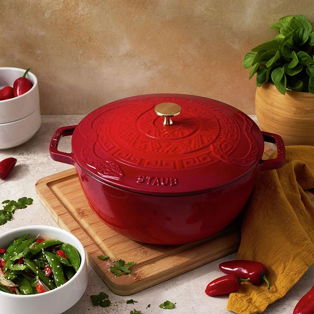 Staub France 'Year of The Snake' Cast Iron Round Cocotte (Bordeaux)