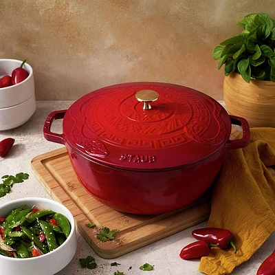 Staub France 'Year of The Snake' Cast Iron Round Cocotte (Bordeaux)