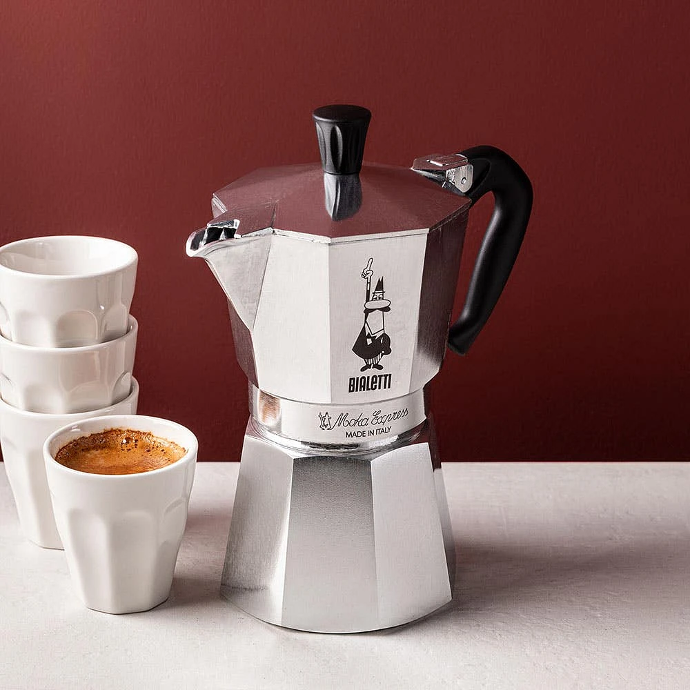 Bialetti Moka Express Stovetop Espresso Maker 6-Cup (Steel)