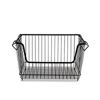 KSP Ashley Stacking Wire Basket Large (Matte Black) 36 x 27 x 22.5 cm