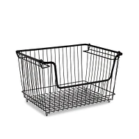 KSP Ashley Stacking Wire Basket Large (Matte Black) 36 x 27 x 22.5 cm