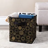 KSP Collapsible 'Circles' Non-Woven Storage Bin (Gold) 10x10x11"