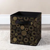 KSP Collapsible 'Circles' Non-Woven Storage Bin (Gold) 10x10x11"
