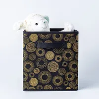 KSP Collapsible 'Circles' Non-Woven Storage Bin (Gold) 10x10x11"