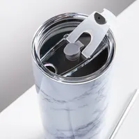 KSP Quench 'Marble' Double Wall Tumbler with Straw