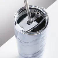 KSP Quench 'Marble' Double Wall Tumbler with Straw
