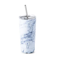 KSP Quench 'Marble' Double Wall Tumbler with Straw