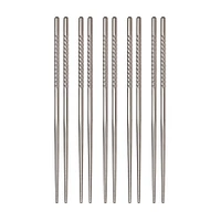 Helen's Asian Kitchen Gourmet 'Spiraled' Chopsticks (Stainless Steel)