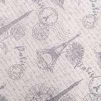 Easycare Printed 'Paris' Polyester Tablecloth 70" Round (Charcoal)