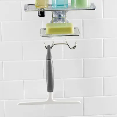 OXO Good Grips Bath Wiper Blade Squeegee with Hook (White/Grey)