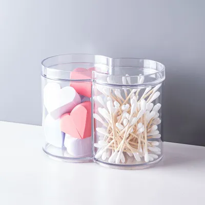 iDesign Clarity Stacking Dual Canister with Lid (Clear)