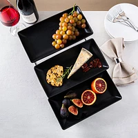 KSP Strata '3-Tier' Porcelain Buffet Plate Rect (Matte Black)
