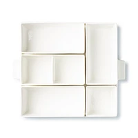 KSP Modular 'Square' Porcelain Entertainment Pack - Set of 6 (White)