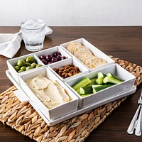 KSP Modular 'Square' Porcelain Entertainment Pack - Set of 6 (White)