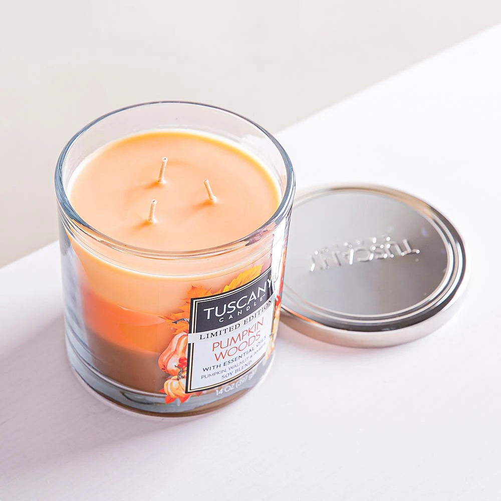 Empire Tuscany 3-Wick 'Pumpkin Woods' Glass Jar Candle