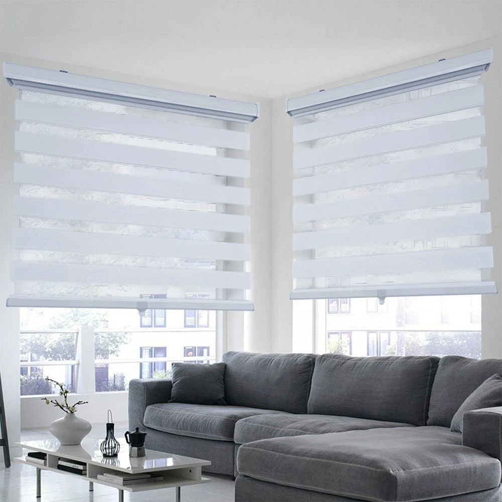ITY Olivia Stone Cordless Polyester Day-Night Blind 27"x84" (White)