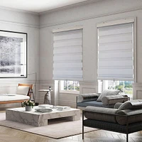 ITY Olivia Stone Cordless Polyester Day-Night Blind 33"x84" (White)